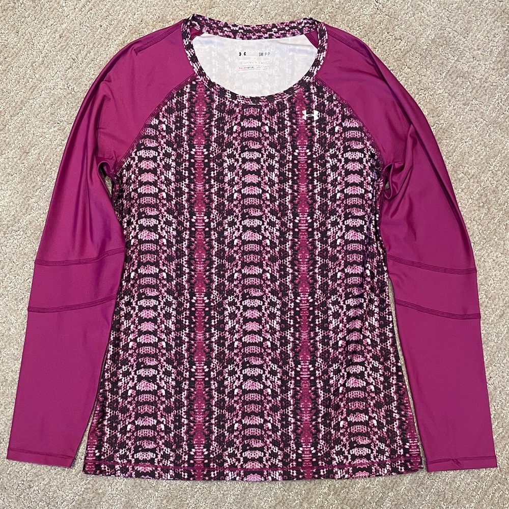Under Armour HeatGear Fitted Long Sleeve - Purple Snakeskin Print